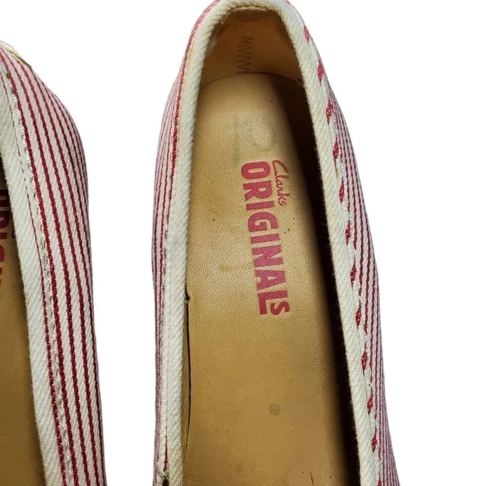 CLARK'S Originals striped espadrille wedges 8